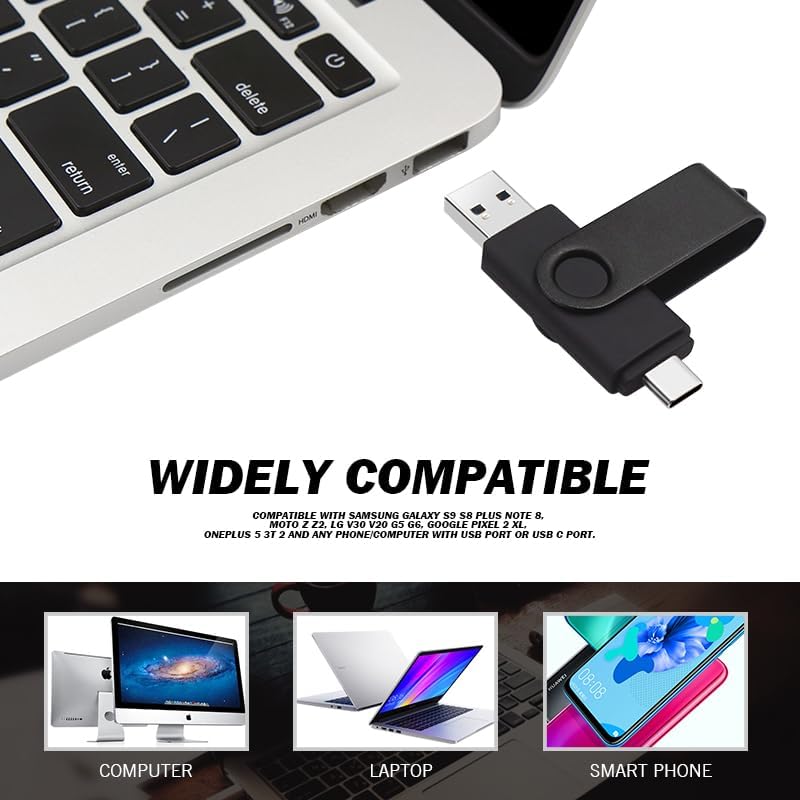 MORIC 2-Pack 256GB Dual USB Flash Drive 2.0 - USB C & USB A 2-in-1 Thumb Drive for PC, Type C Phones,External Memory Stick for Photos/Videos - Image 4